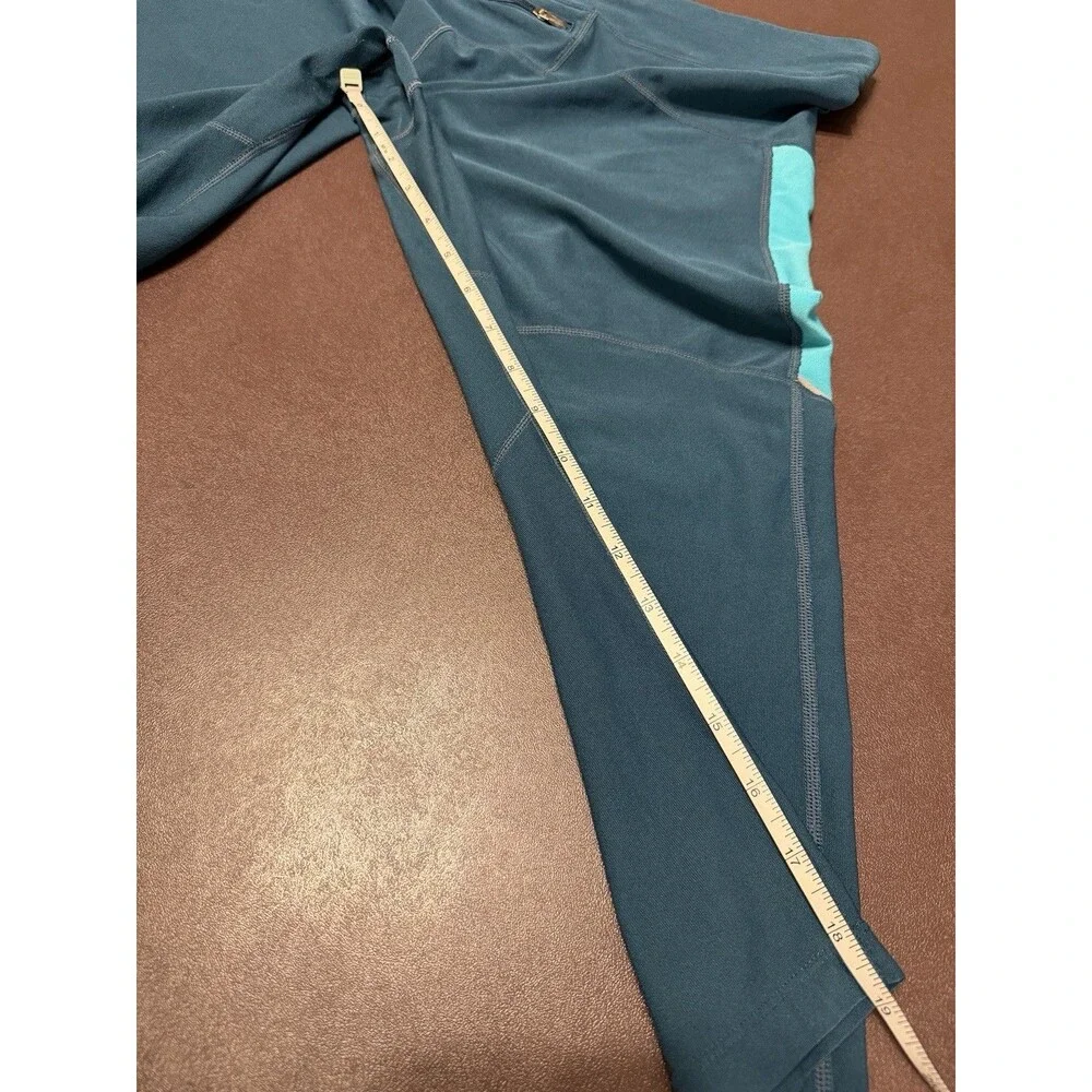 Nike Dri-Fit Capri Leggings Women's 1X Stretchy Calf-Length Two-Toned Teal